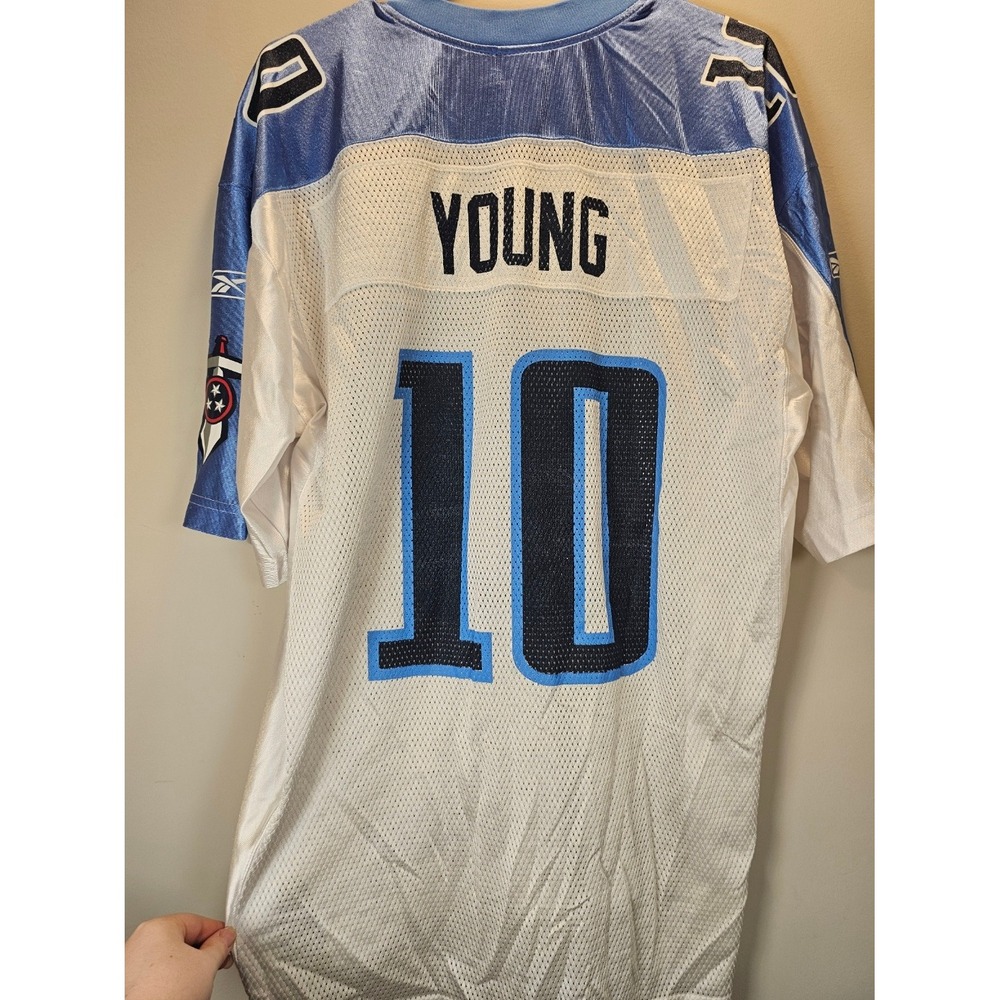 Reebok NFL Tennessee Titans Vince Young 10 Jersey Mens Large White Away Football